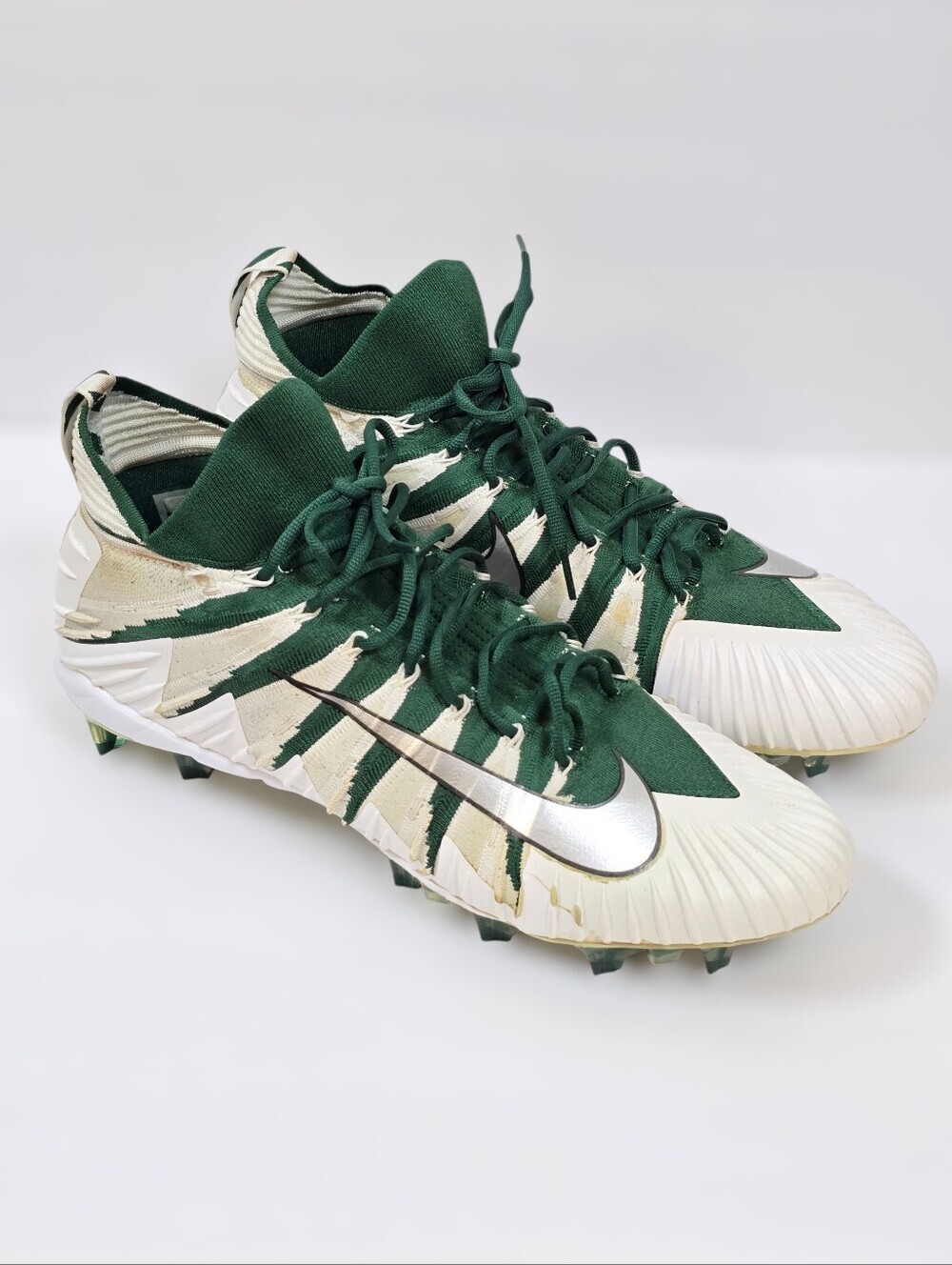 Nike Alpha Menace Elite TD Football Cleats Green White Sz.15